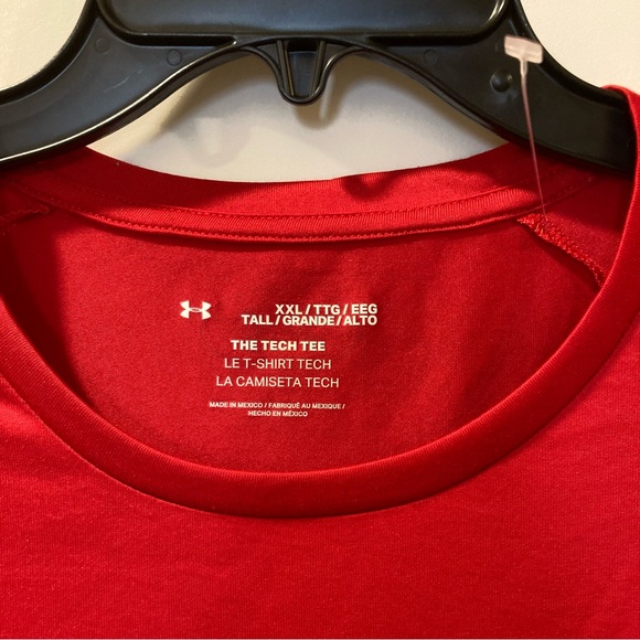 Under Armour Men's UA Tech Tee Short Sleeve Moisture Wick Red XXL New - Picture 4 of 6